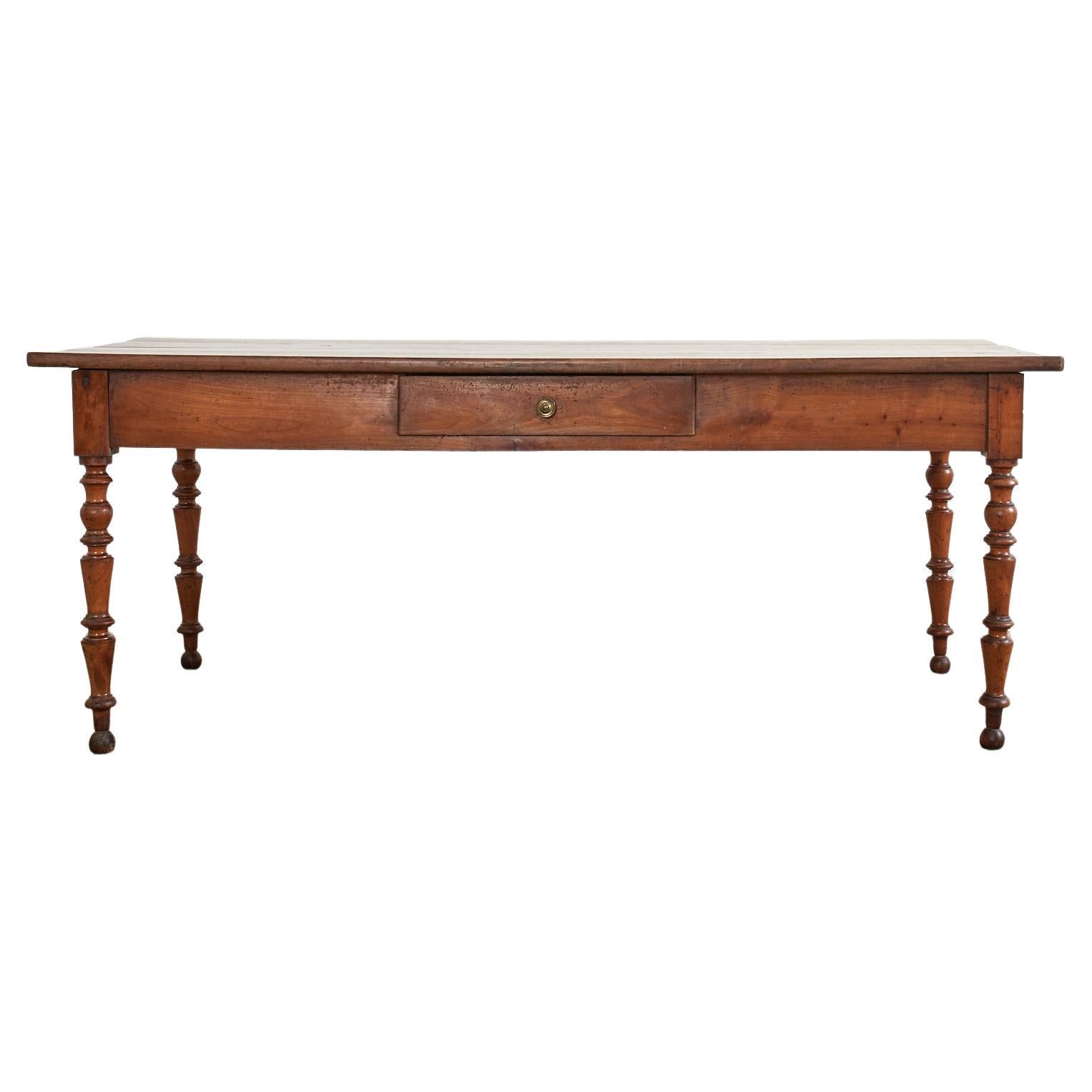 19th Century French Louis Philippe Fruitwood Farmhouse Harvest Table