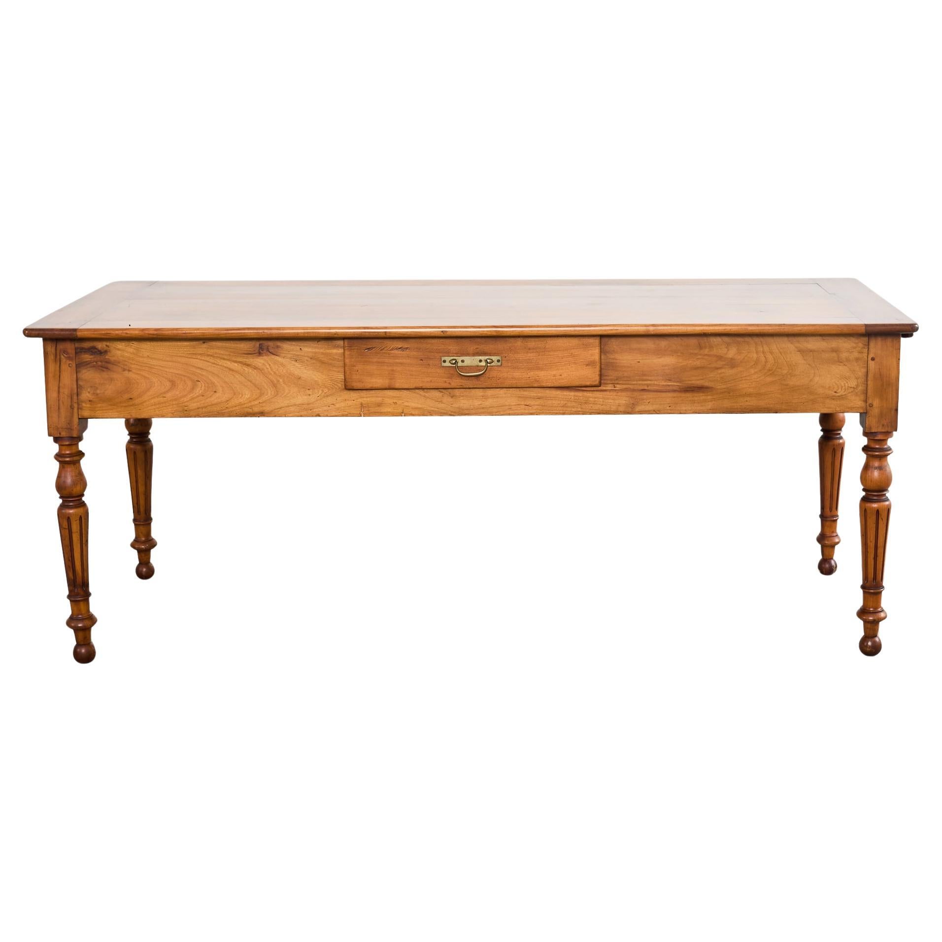 Tavolo da fattoria in legno di Louis Philippe del XIX secolo