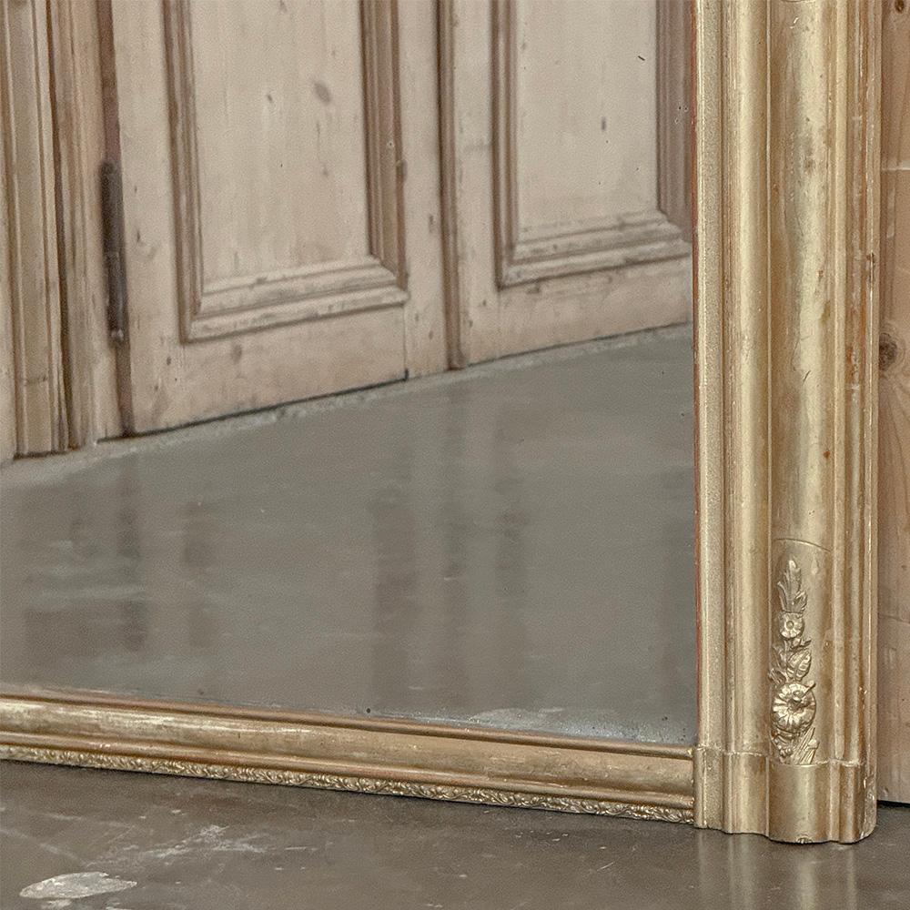 19th Century French Louis Philippe Gilded Mantel Mirror For Sale 7