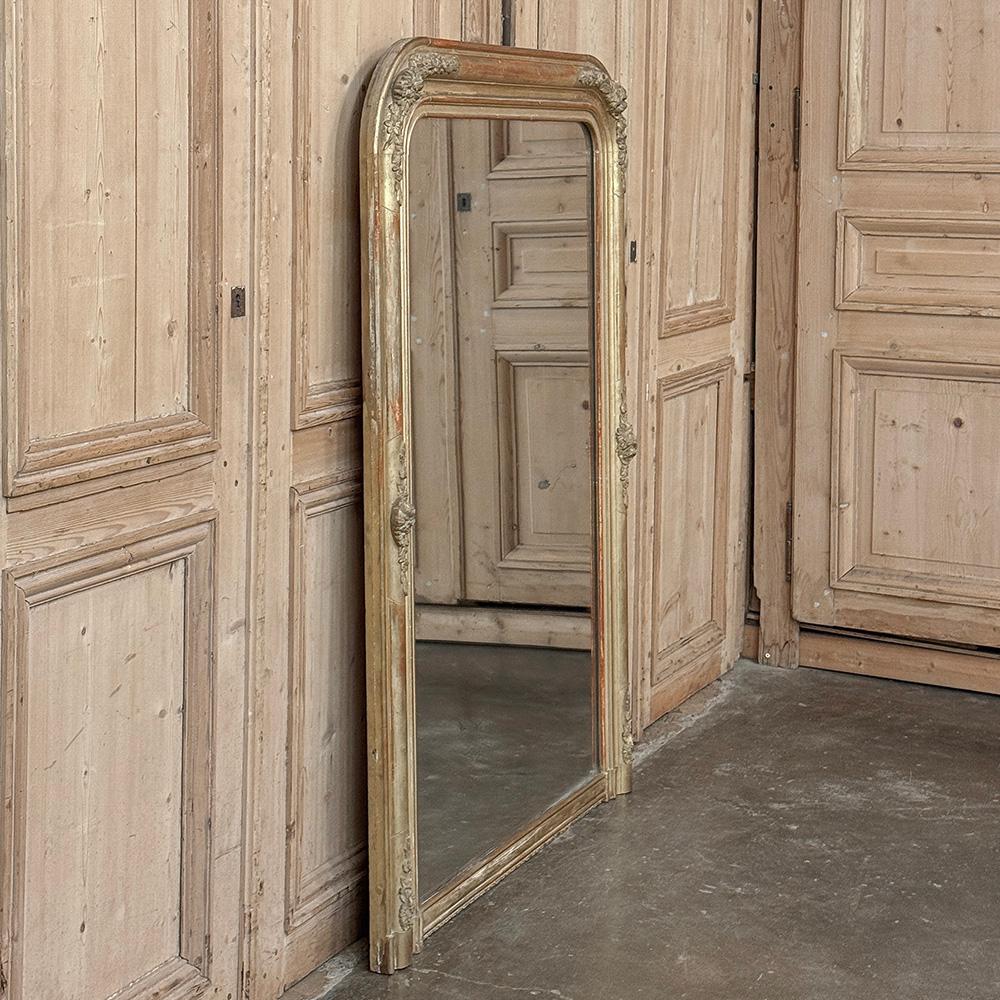 19th Century French Louis Philippe Gilded Mantel Mirror For Sale 8