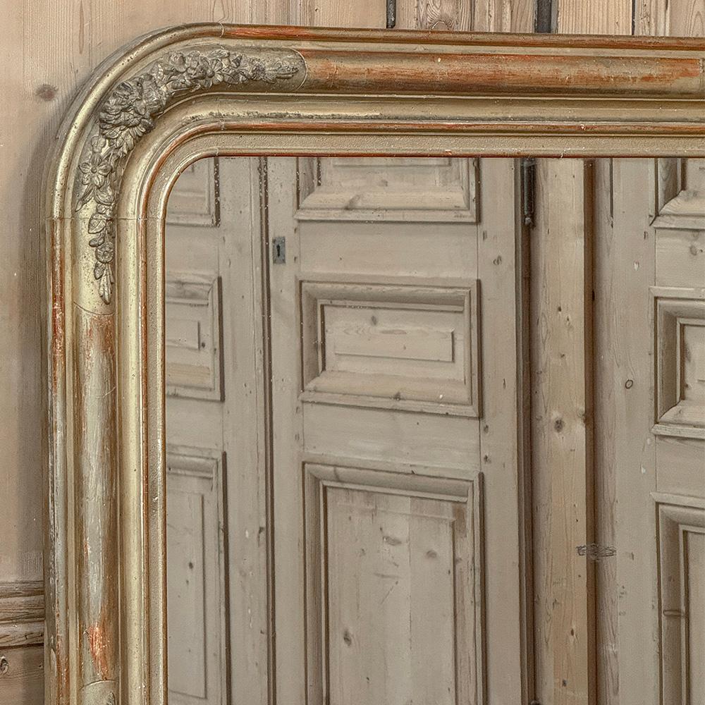 Mid-19th Century 19th Century French Louis Philippe Gilded Mantel Mirror For Sale