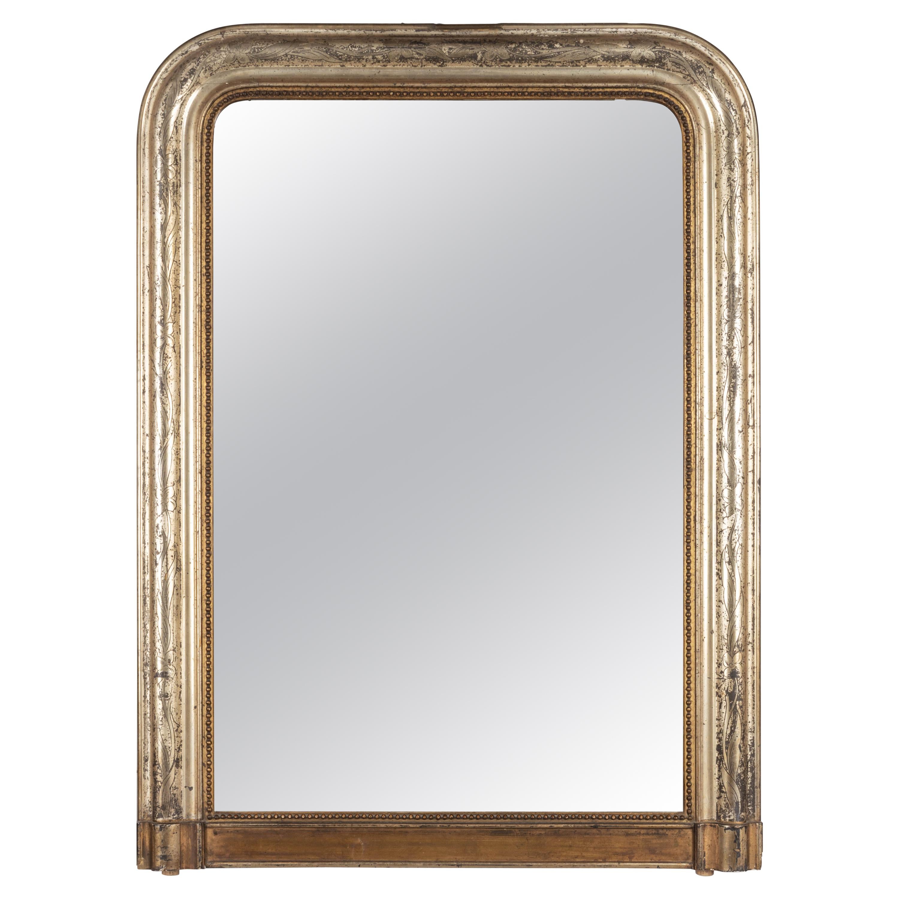 19th Century French Louis Philippe Gilded Mantel Mirror