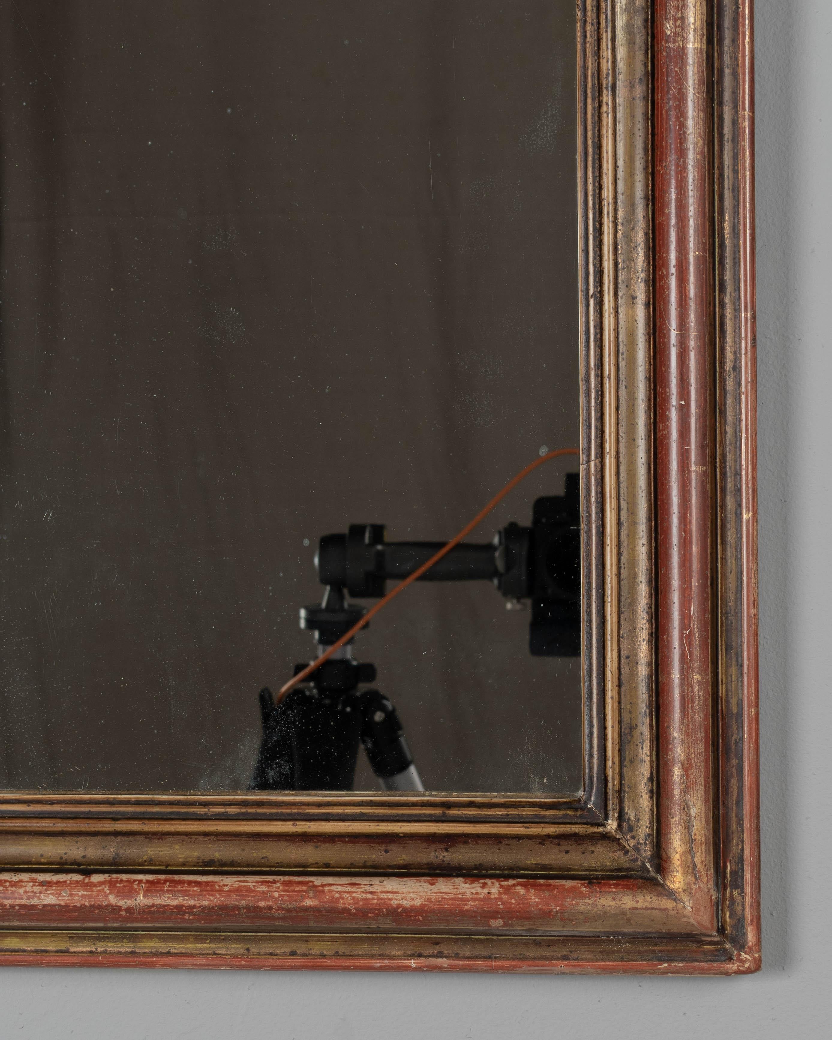 Fatto a mano Specchio dorato francese Louis Philippe del XIX secolo 12,5