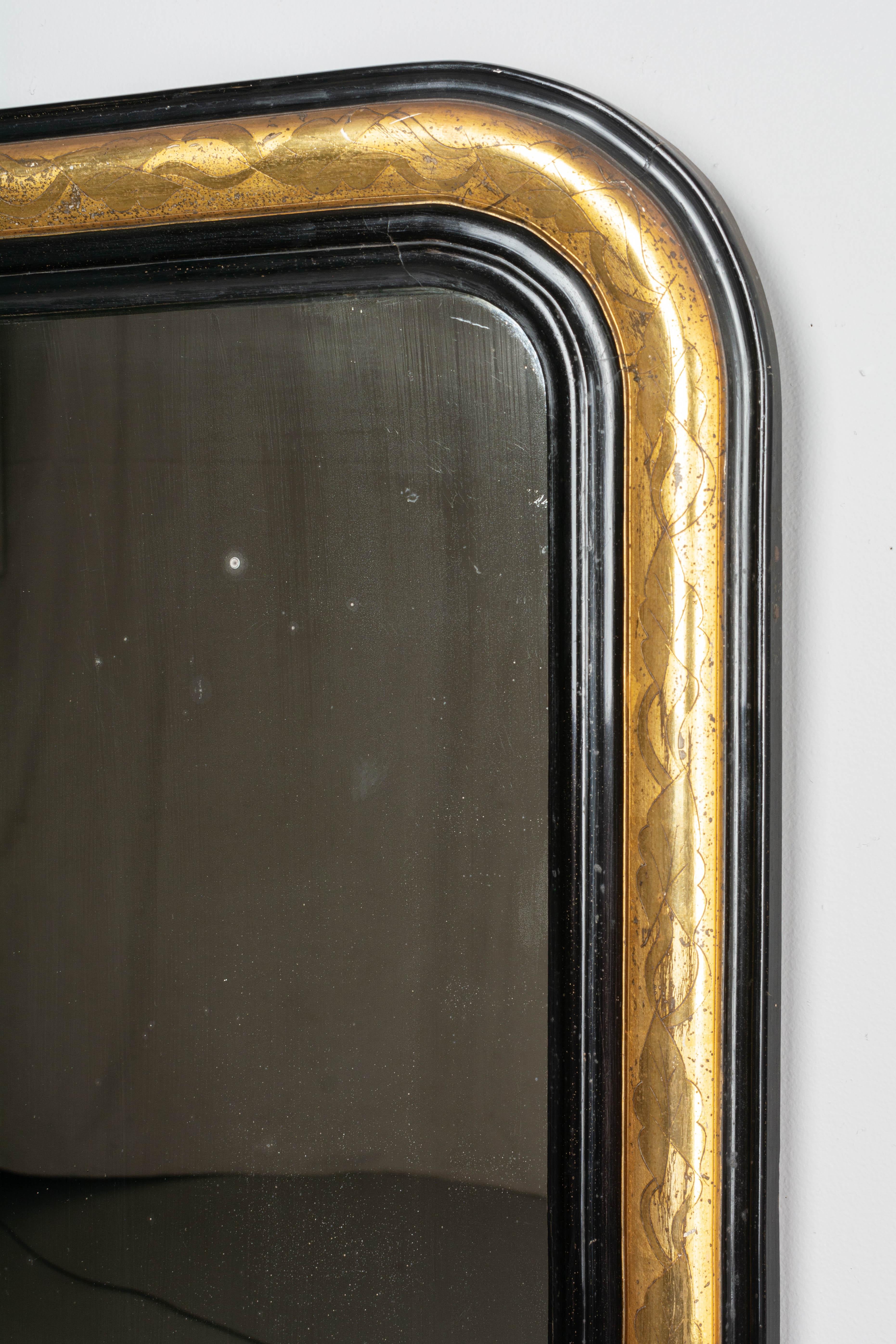 Hand-Crafted 19th Century French Louis Philippe Gilded Mirror