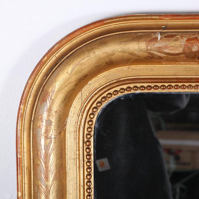 Giltwood 19th Century French Louis Philippe Gilt Framed Mirror