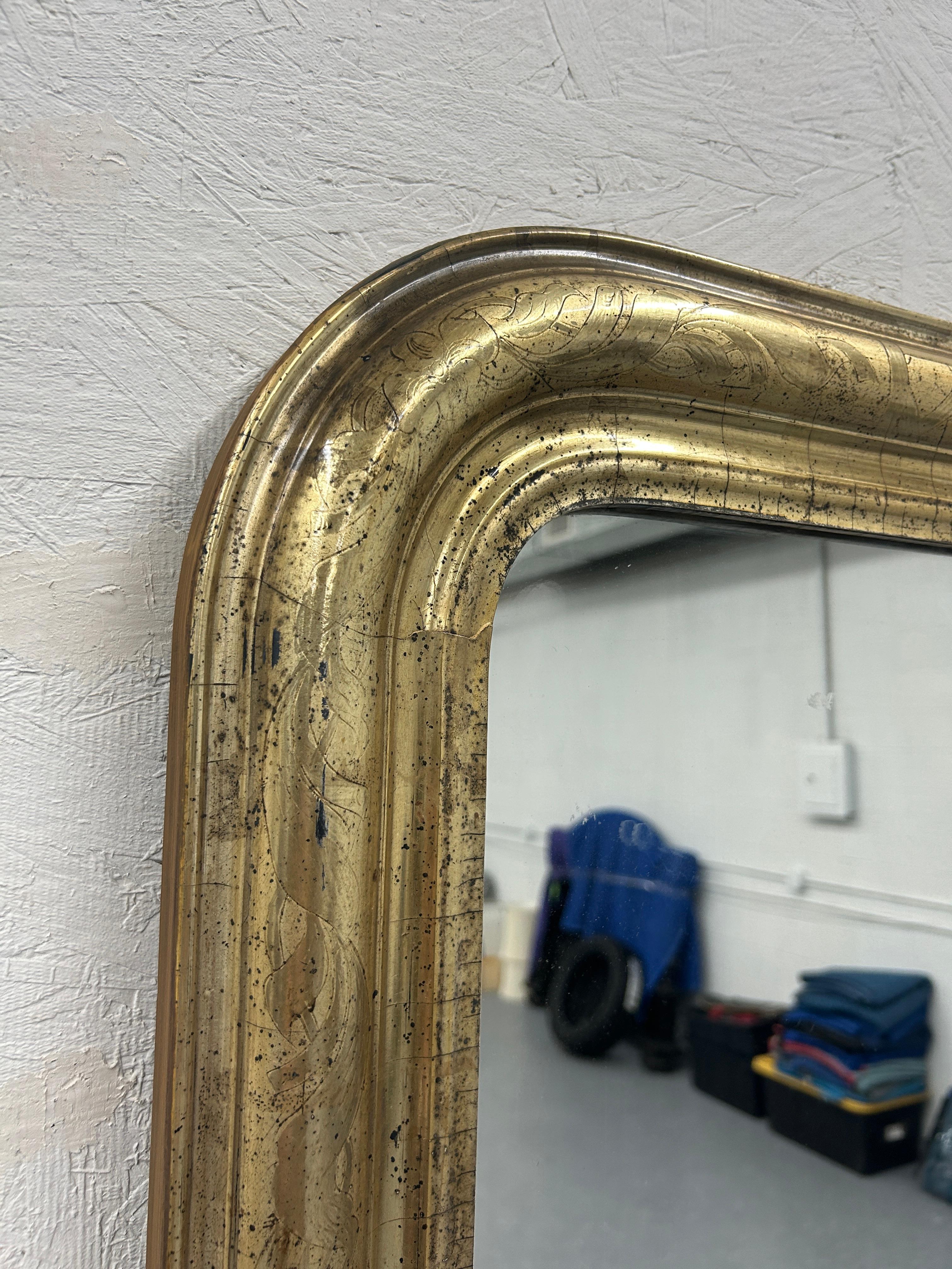 19th Century French Louis Philippe Gilt Mirror In Good Condition For Sale In Nashville, TN