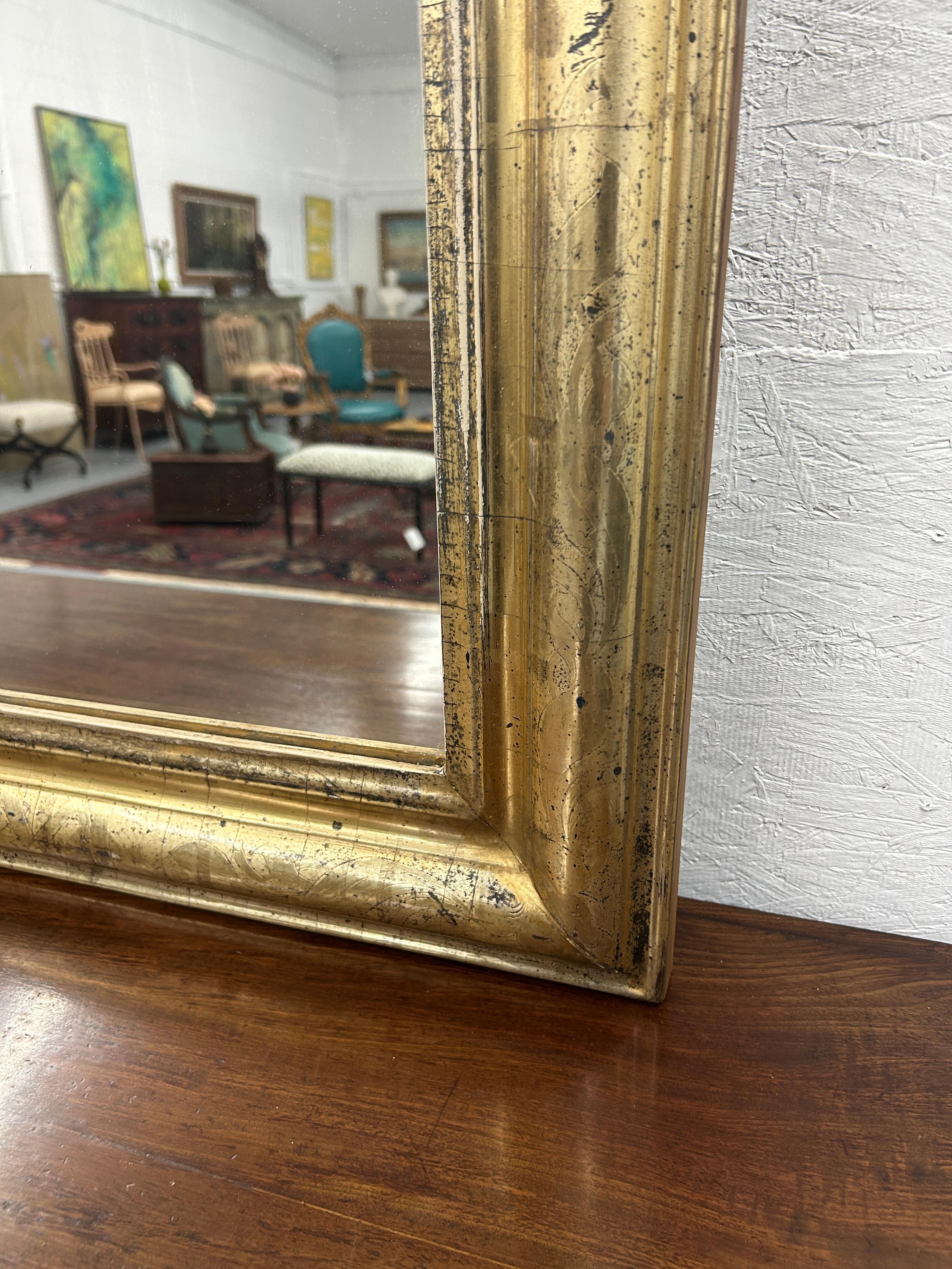 Pine 19th Century French Louis Philippe Gilt Mirror For Sale