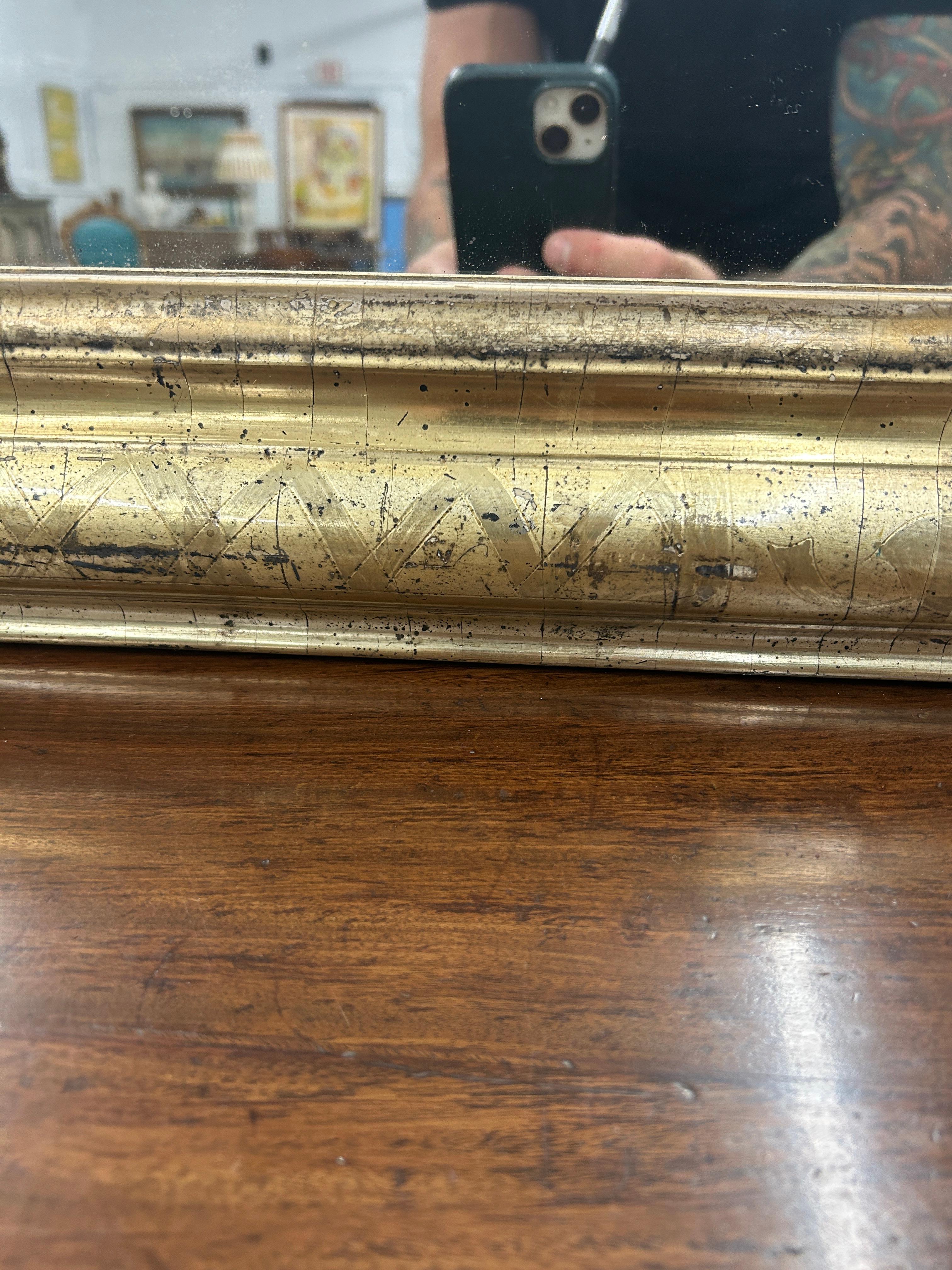 19th Century French Louis Philippe Gilt Mirror For Sale 3