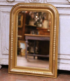 19th Century French Louis Philippe Gilt Mirror with Rounded Corners