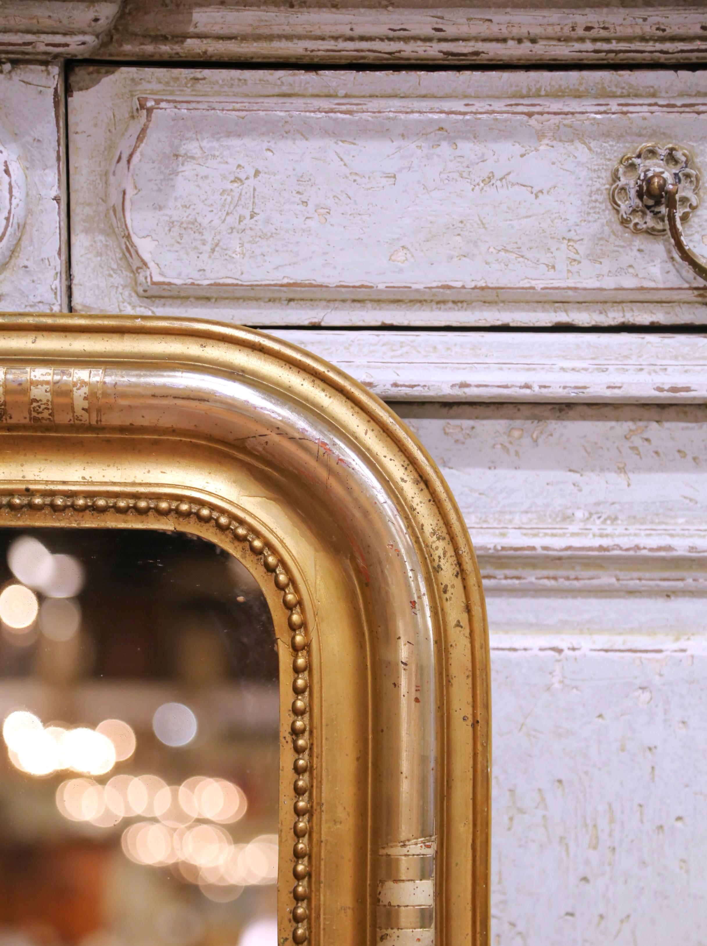 19th Century French Louis Philippe Gilt Mirror with Rounded Corners at ...