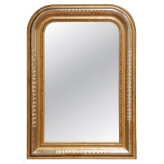 19th Century French Louis Philippe Gilt Mirror with Rounded Corners 19th Century French Louis Philippe Gilt Mirror with Rounded Corners