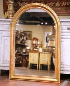 19th Century French Louis Philippe Giltwood Arched Wall Mirror