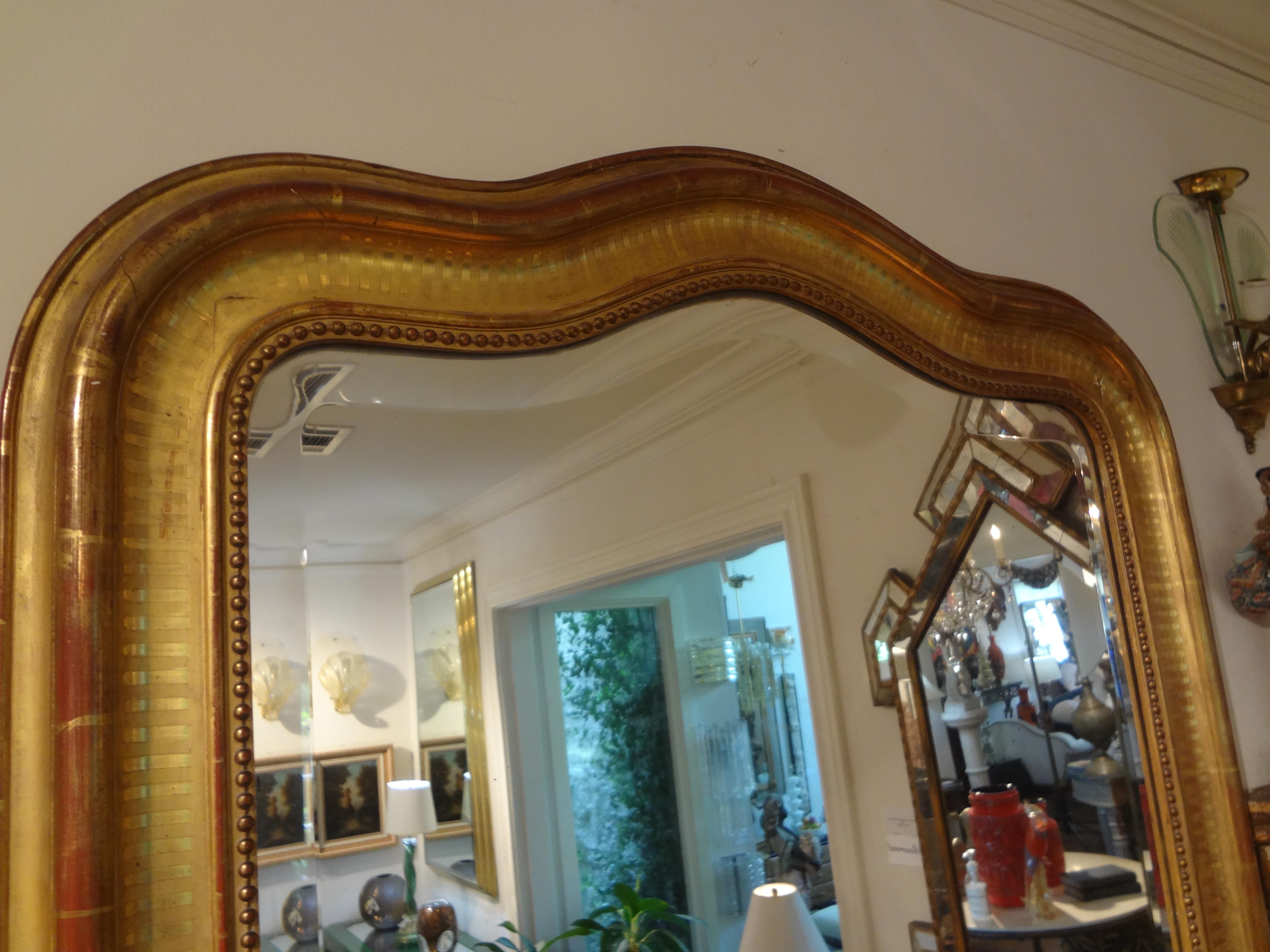 Mid-19th Century 19th Century French Louis Philippe Giltwood Beveled Mirror