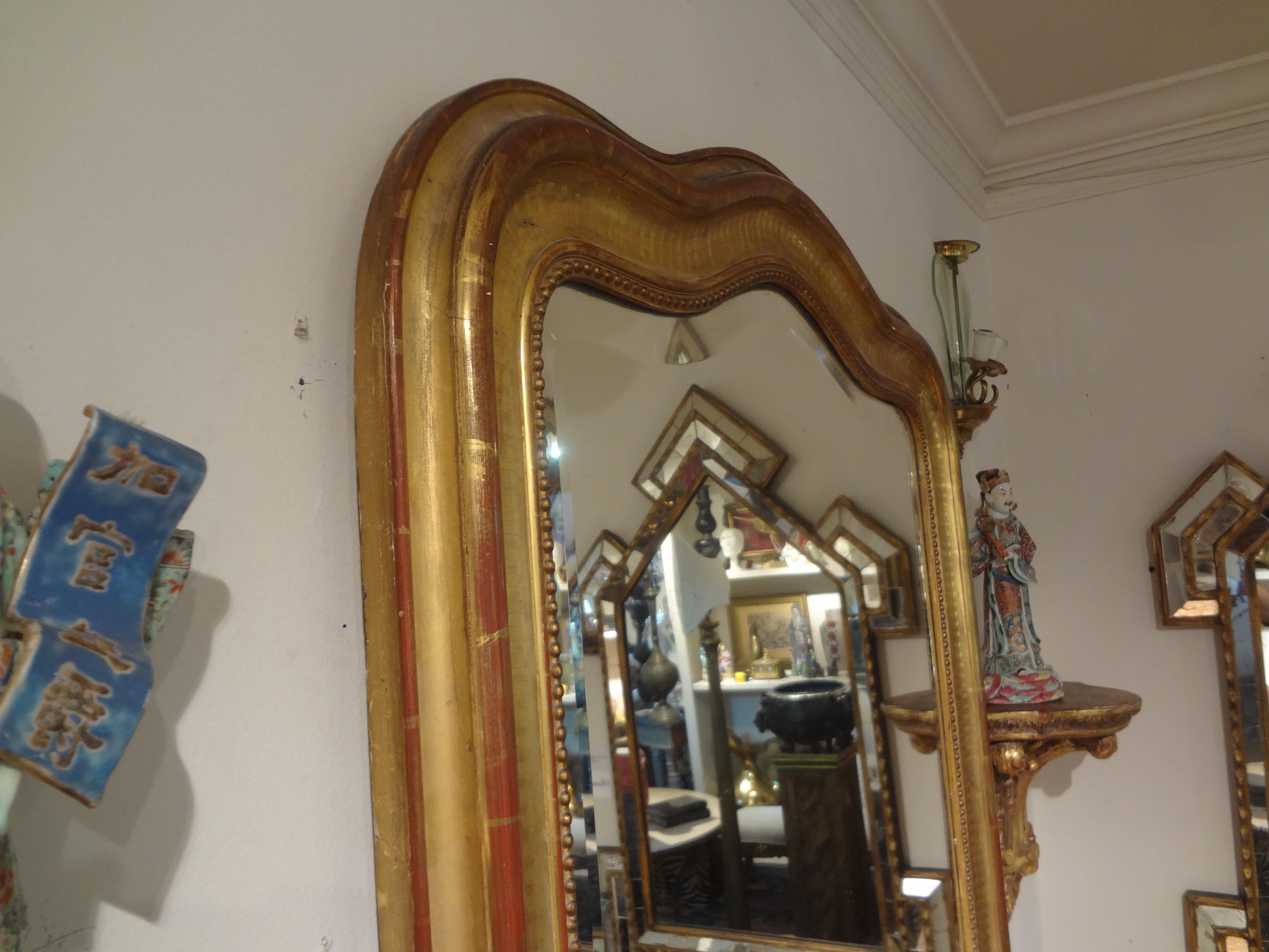 19th Century French Louis Philippe Giltwood Beveled Mirror 2