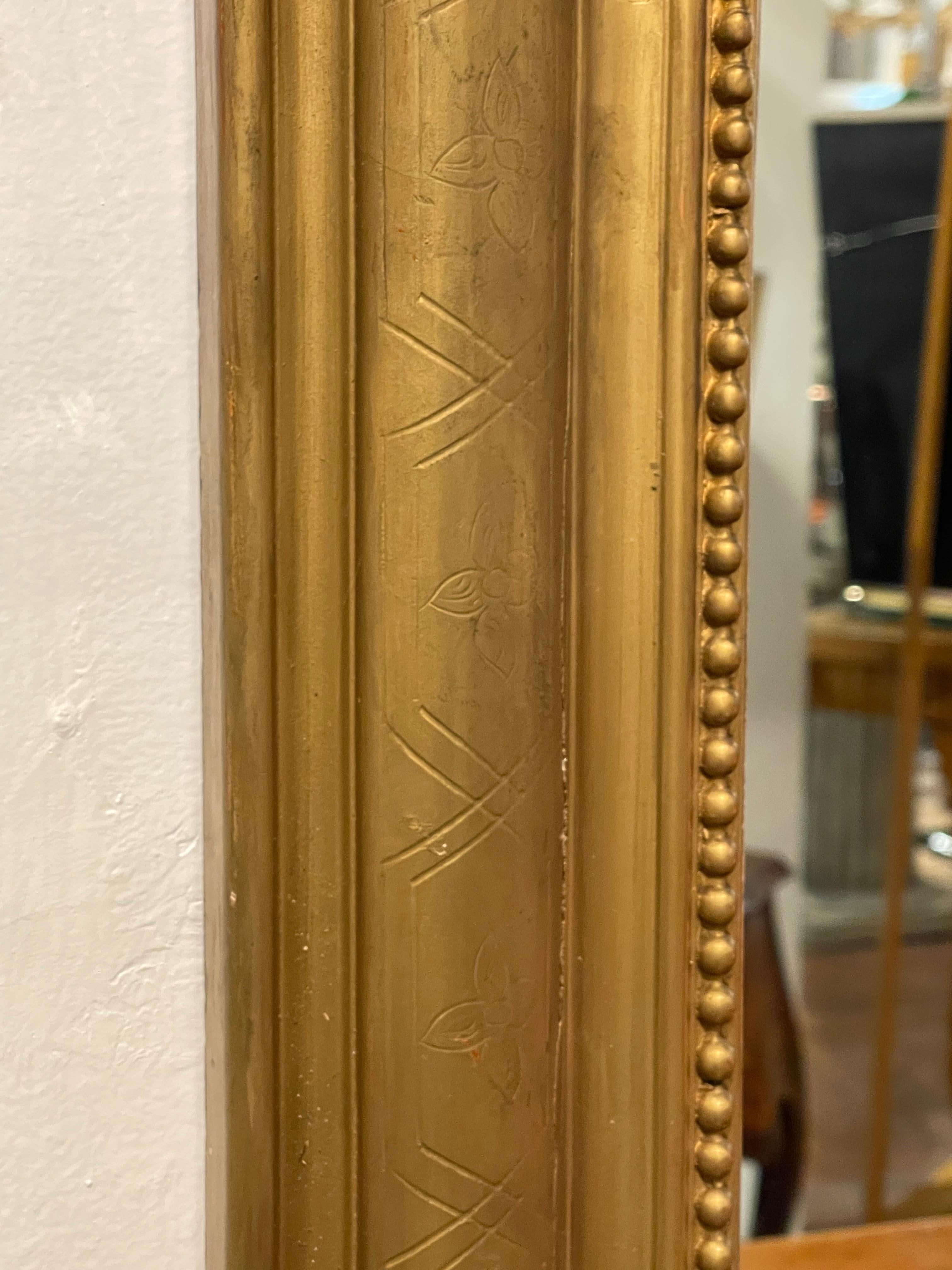 19th Century French Louis Philippe Giltwood Mirror For Sale 7