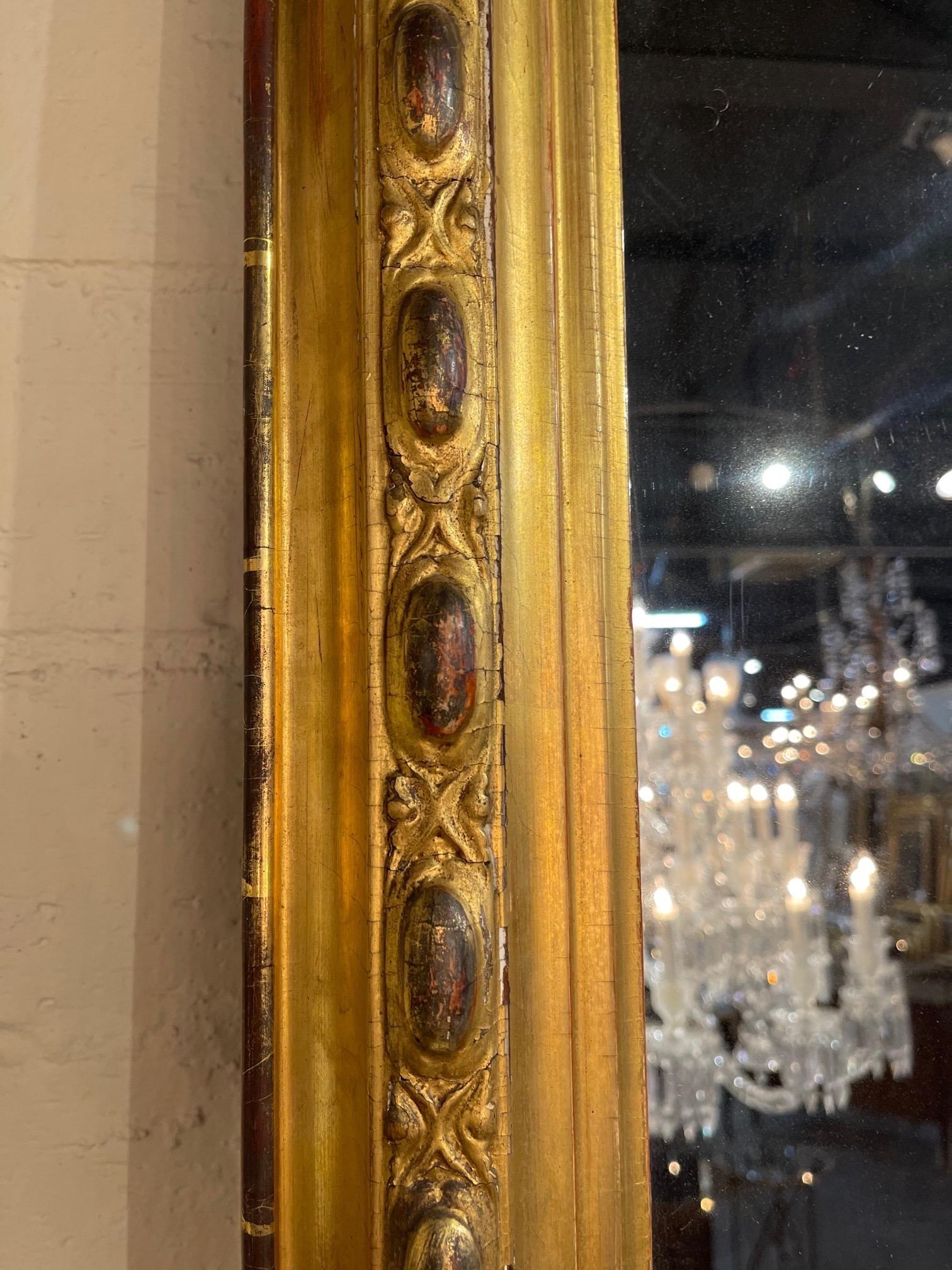 19th Century French Louis Philippe Giltwood Mirror In Good Condition In Dallas, TX