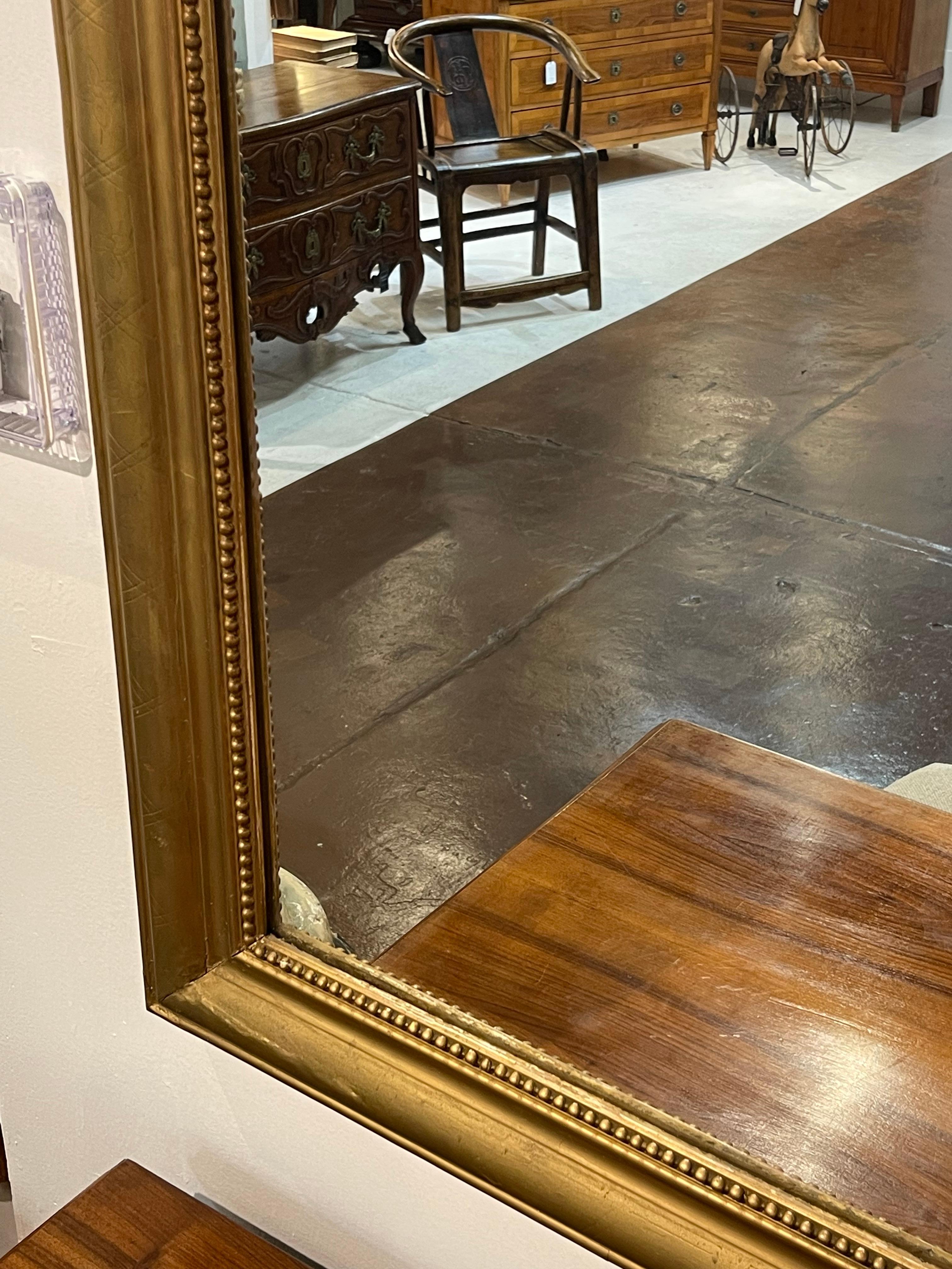 19th Century French Louis Philippe Giltwood Mirror In Good Condition For Sale In Atlanta, GA