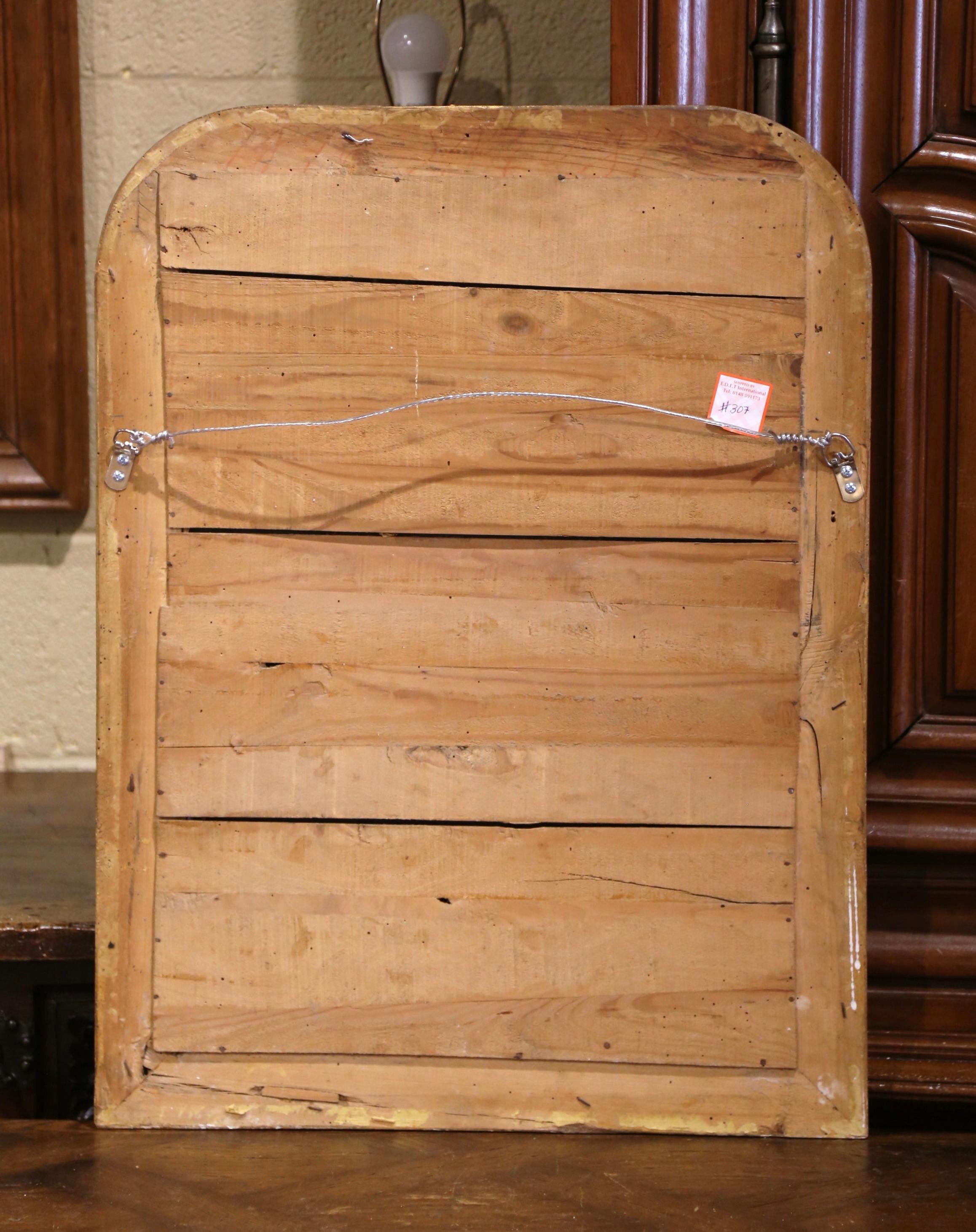19th Century French Louis Philippe Giltwood Mirror with Engraved Floral Decor 2