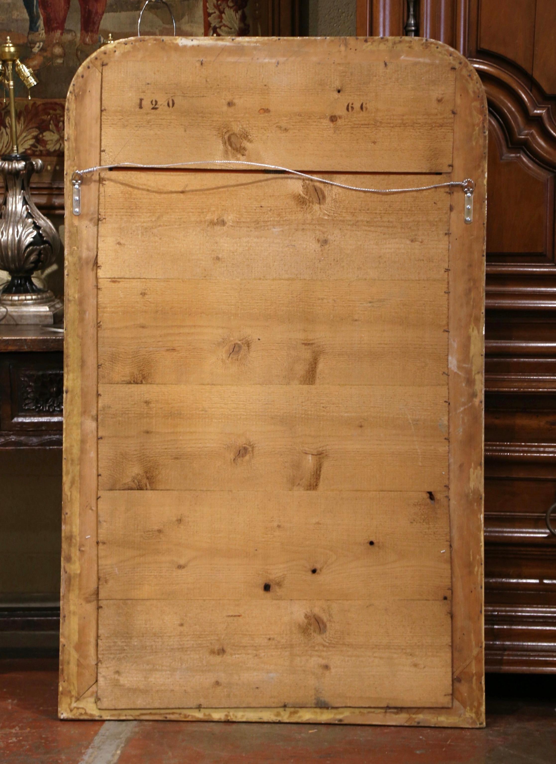 19th Century French Louis Philippe Giltwood Mirror with Engraved Floral Decor 2