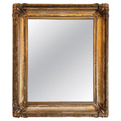 19th Century French Louis Philippe Giltwood Mirror with Original Mercury Glass