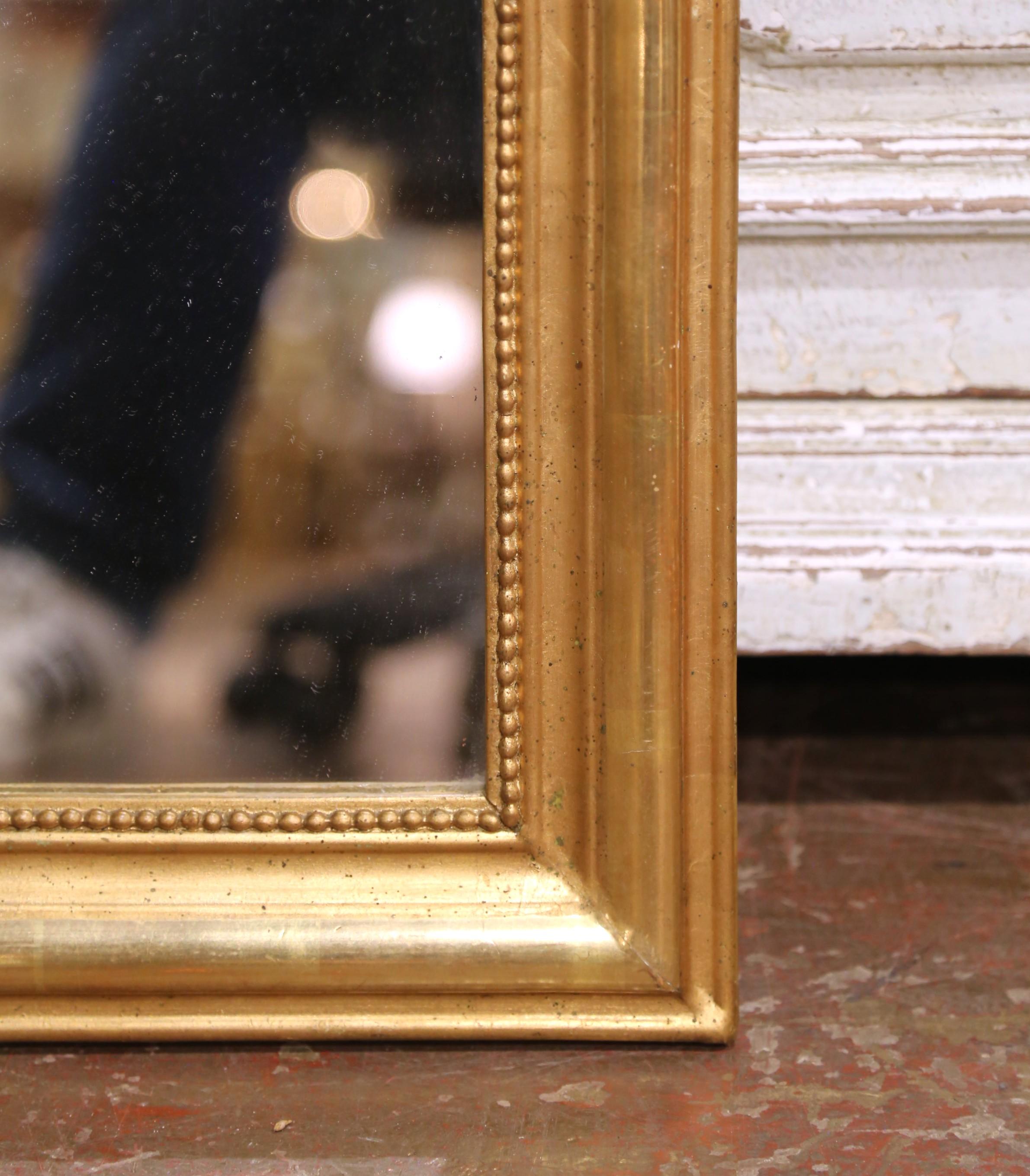 19th Century French Louis Philippe Giltwood Wall Mirror In Excellent Condition For Sale In Dallas, TX