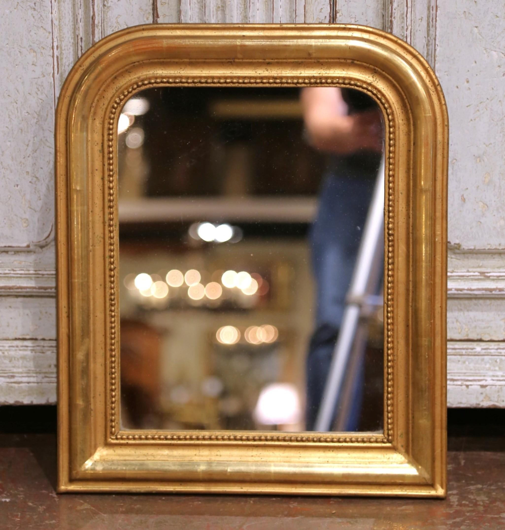 Mercury Glass 19th Century French Louis Philippe Giltwood Wall Mirror For Sale