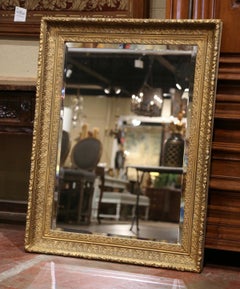 19th Century French Louis Philippe Giltwood Wall Mirror with Foliage Motifs
