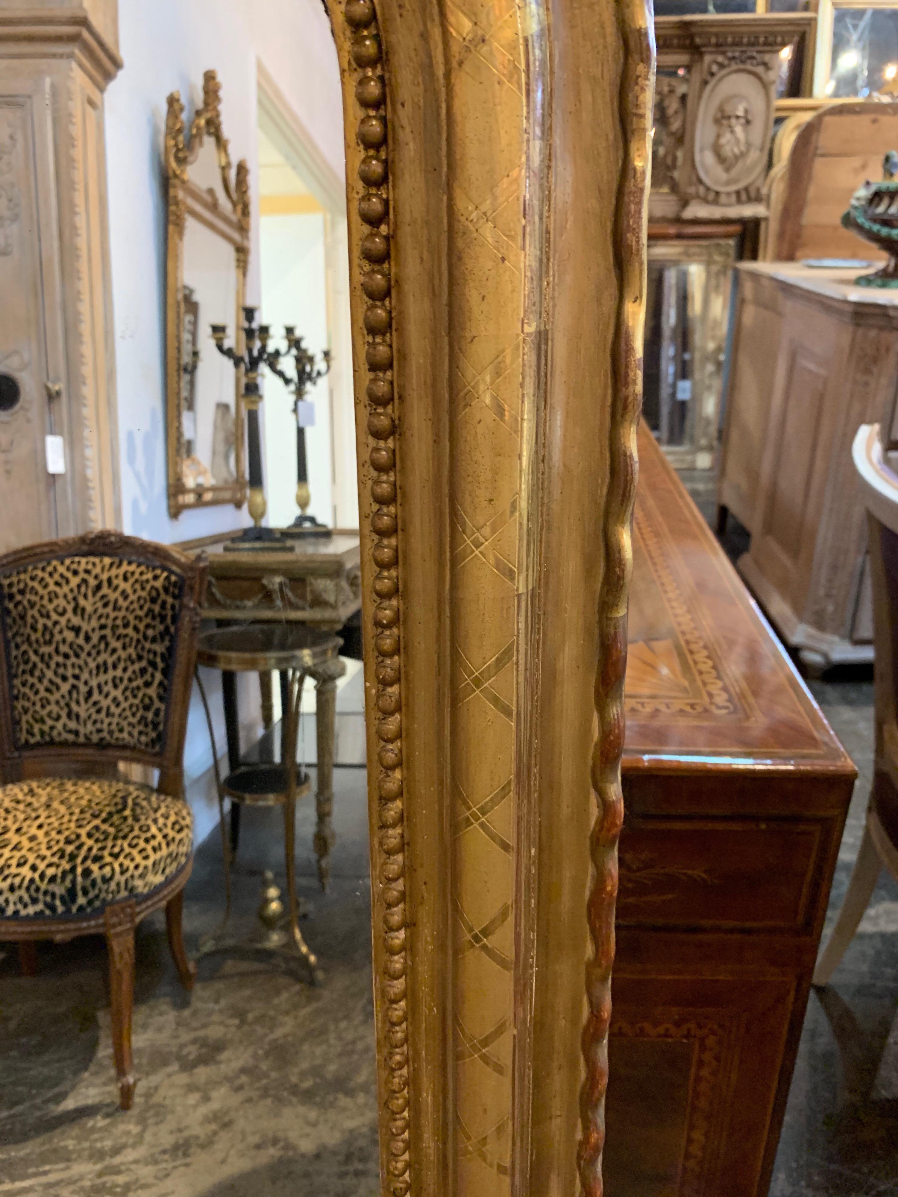 Wood 19th Century French Louis Philippe Gold Gilt Mirror