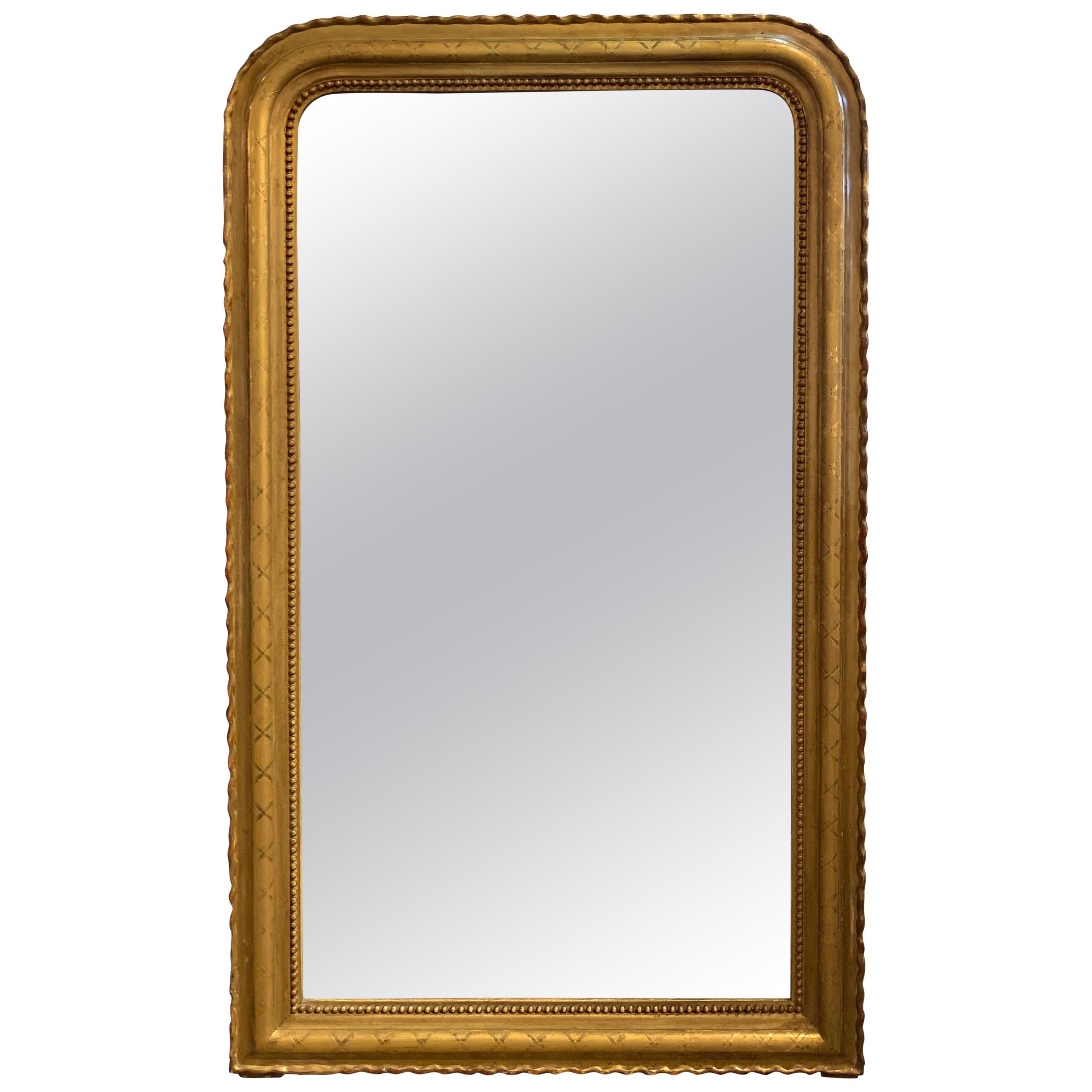 19th Century French Louis Philippe Gold Gilt Mirror