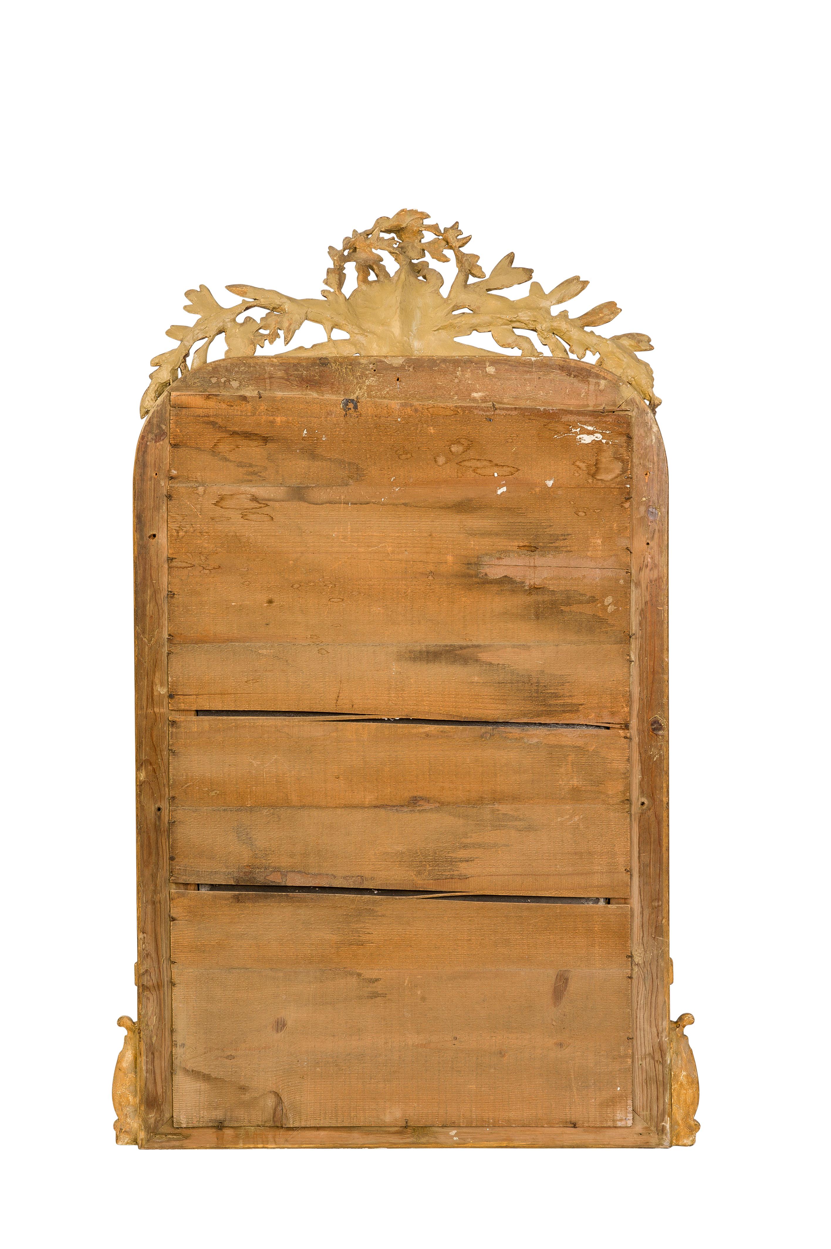 19th-Century French Louis Philippe Gold Leaf Gilt Mirror with Crest 5
