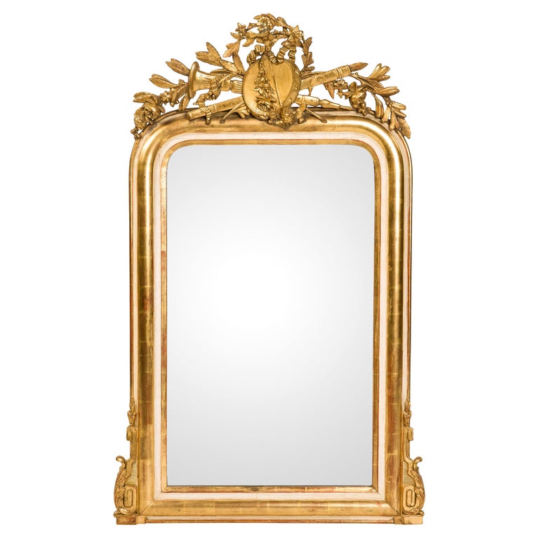 French 19th Century Louis Philippe Gold Gilt Mirror - Fireside Antiques