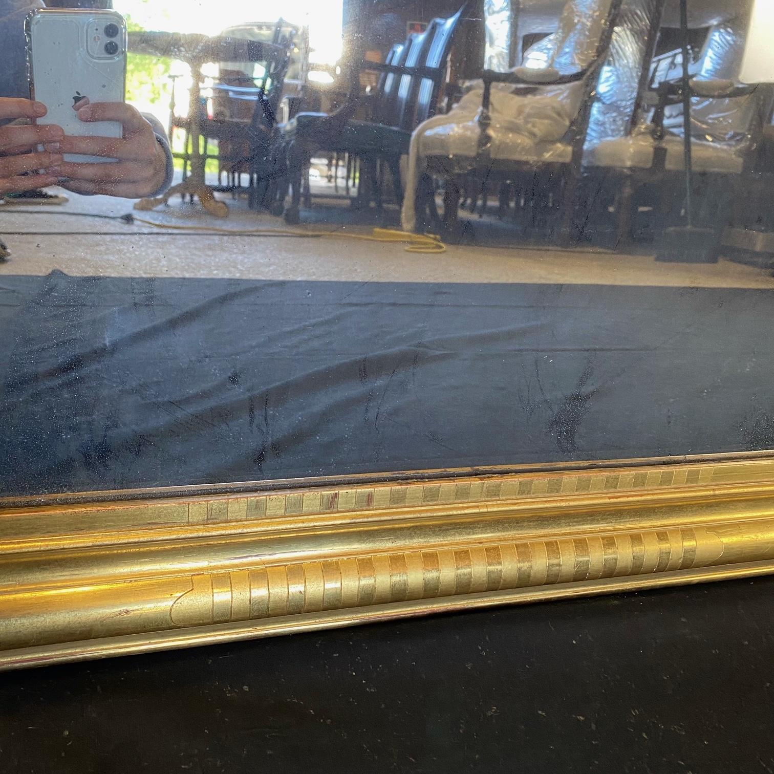  19th Century French Louis Philippe Gold Leaf Giltwood Mirror For Sale 1