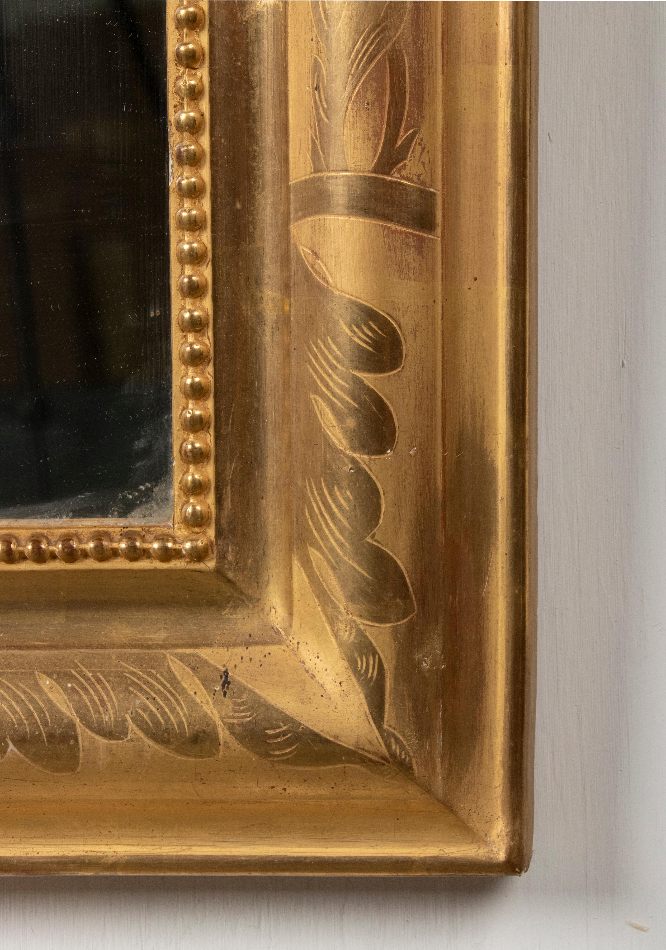 19th Century French Louis Philippe Gold Leaf Mirror For Sale 14