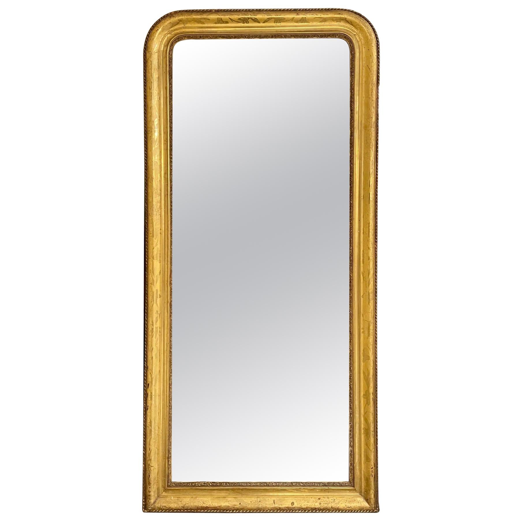 19th Century French Louis Philippe Gold Leaf Mirror