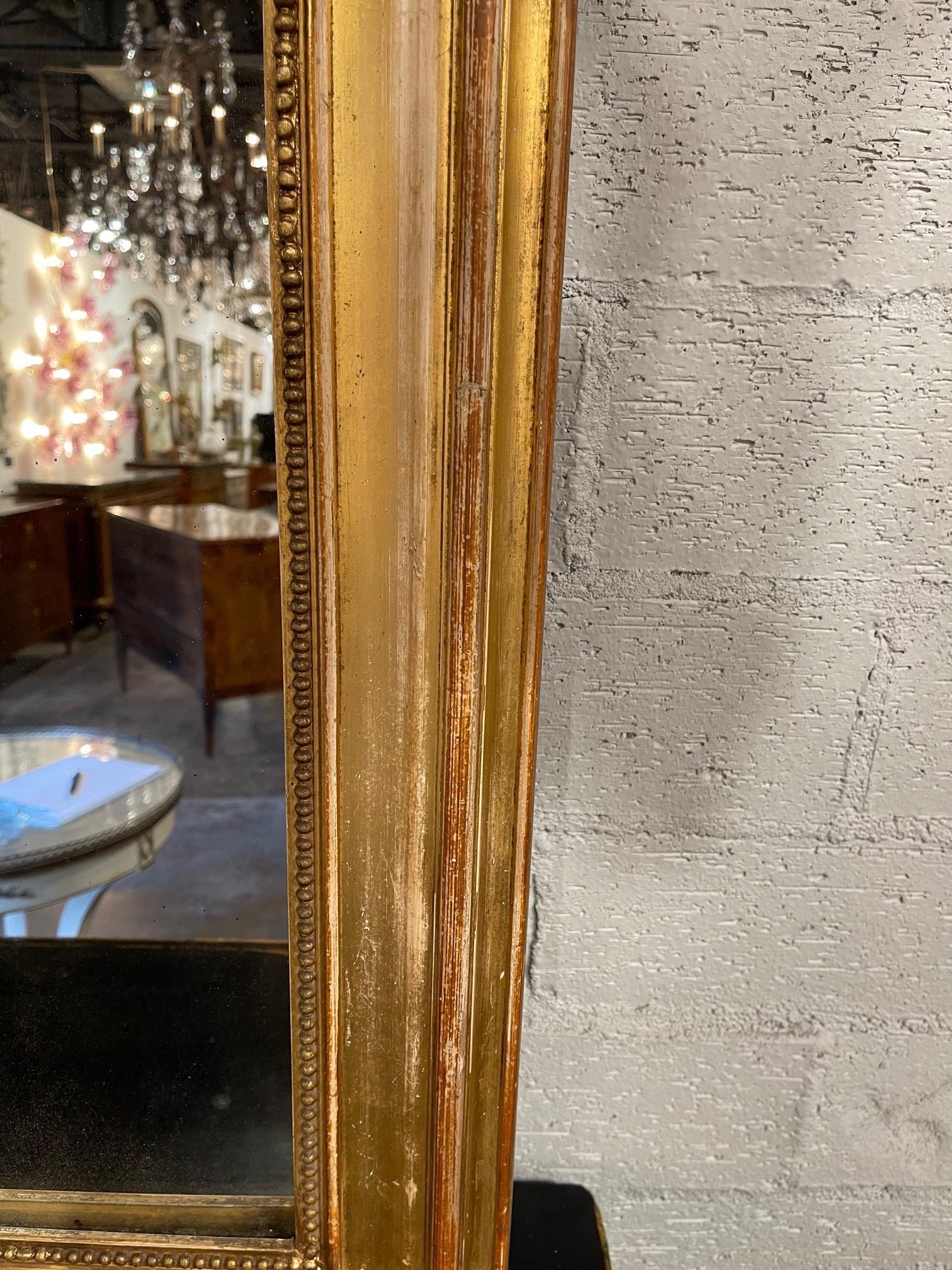 Français Miroir Louis Philippe français du 19ème siècle en or