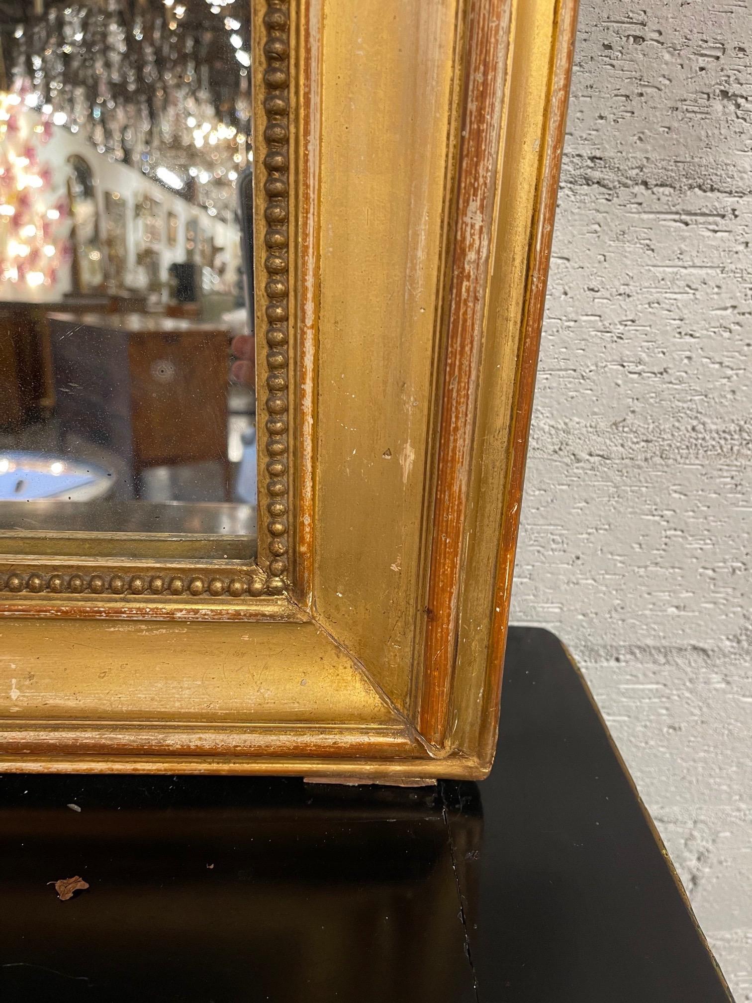 Miroir Louis Philippe français du 19ème siècle en or Bon état à Dallas, TX