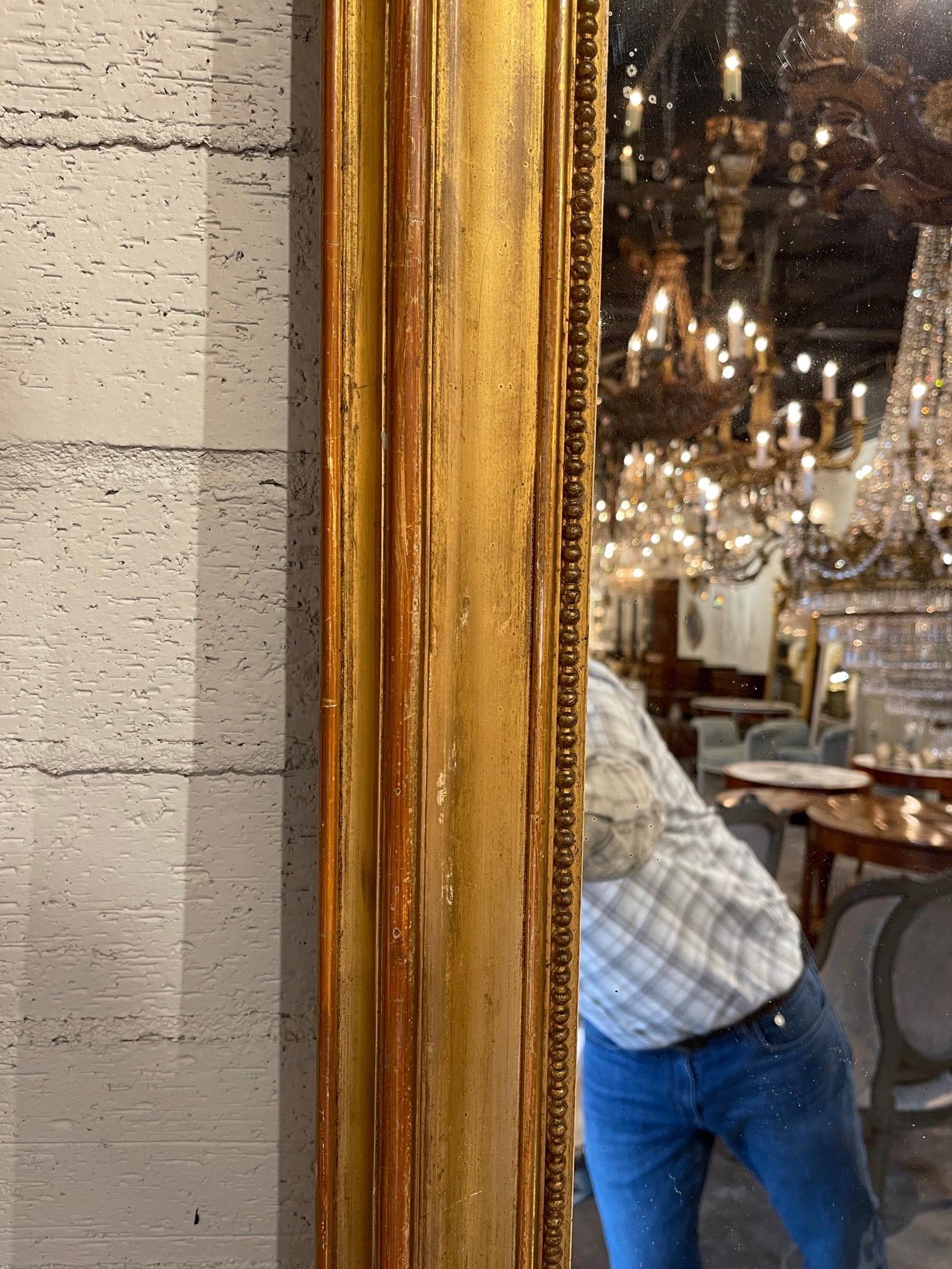 Miroir Louis Philippe français du 19ème siècle en or 2