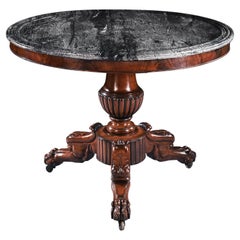 19th Century French Louis Philippe Gueridon Table with Fantastic Marble top