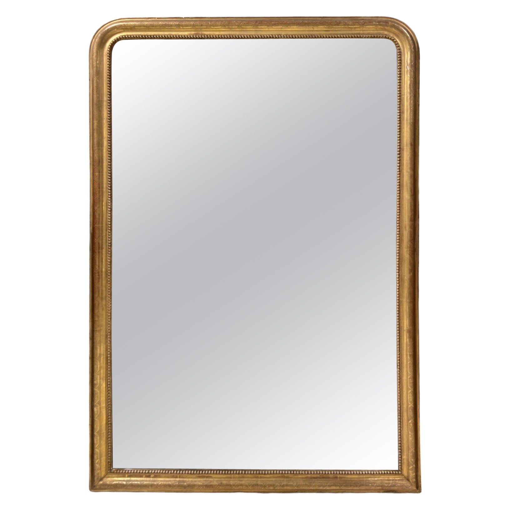 19th Century French Louis Philippe Large Gold Mirror