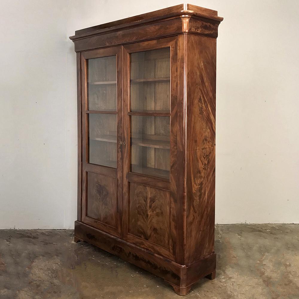 Hand-Crafted 19th Century French Louis Philippe Mahogany Bookcase