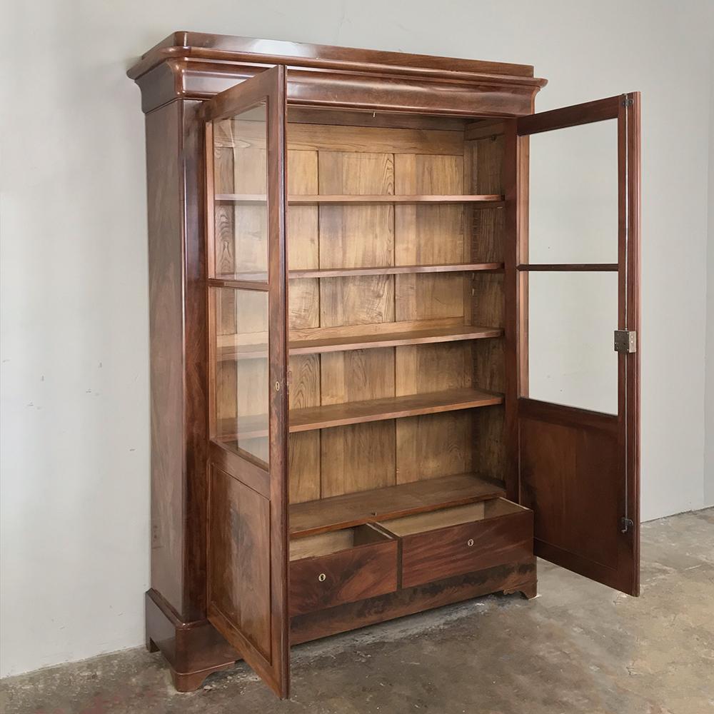 19th Century French Louis Philippe Mahogany Bookcase 1
