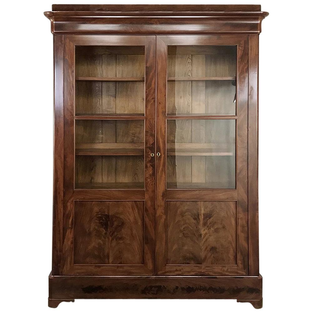 19th Century French Louis Philippe Mahogany Bookcase
