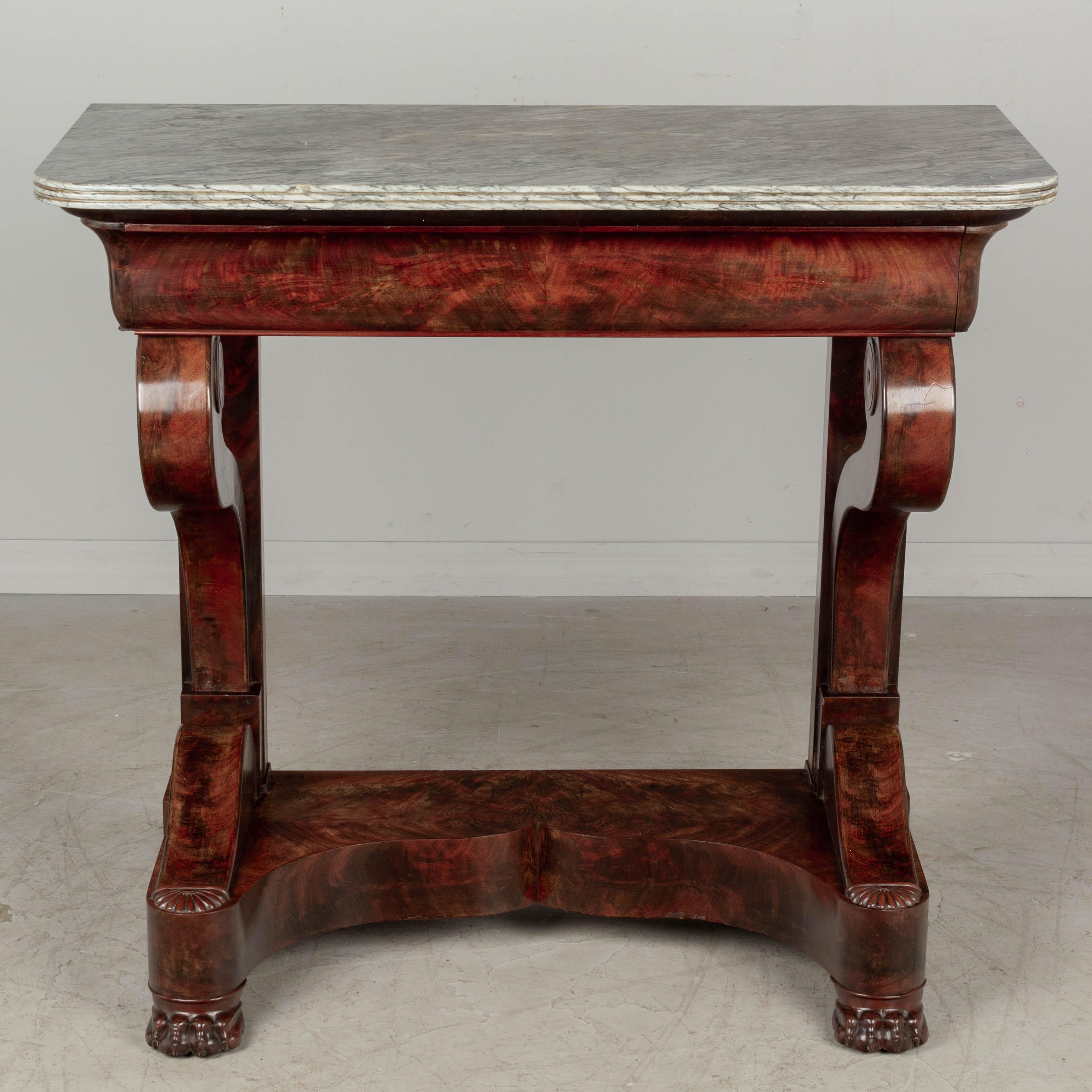 19th Century French Louis Philippe Mahogany Console In Good Condition For Sale In Winter Park, FL