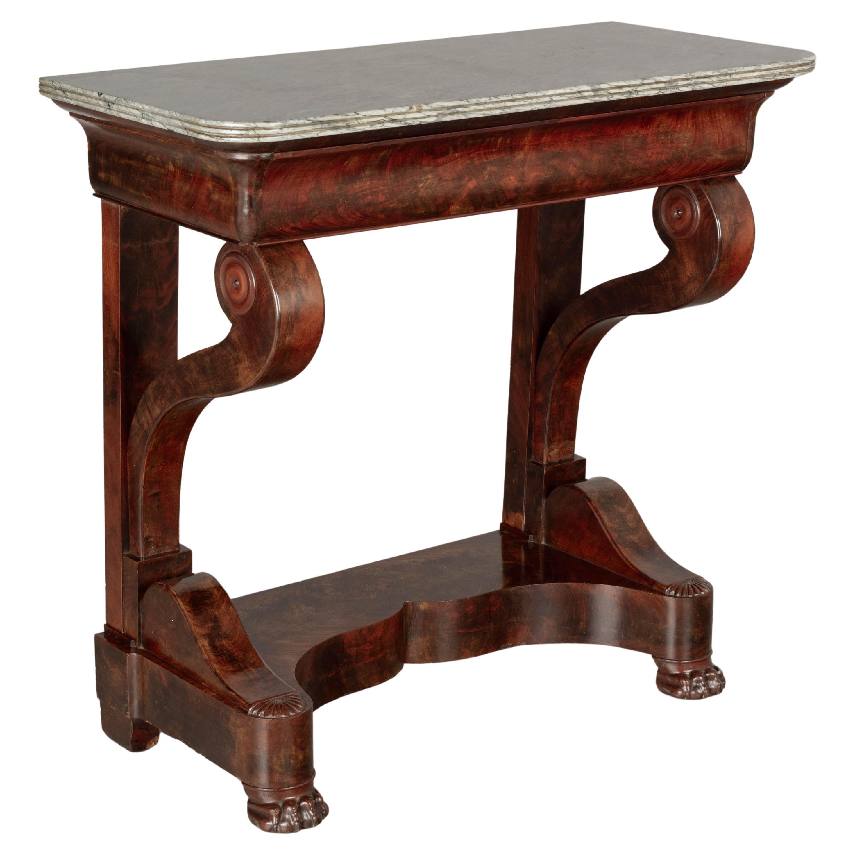 19th Century French Louis Philippe Mahogany Console For Sale