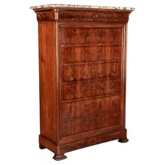 19th Century French Louis Philippe Mahogany Tall Chest
