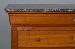 19th Century French Louis Philippe Maple Chest Of Drawers W/ Marble Top