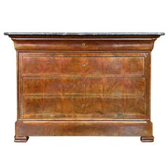 Antique 19th Century French Louis Philippe Marble-Top Chest of Drawers