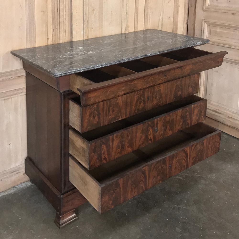19th Century French Louis Philippe Marble-Top Commode In Good Condition In Dallas, TX