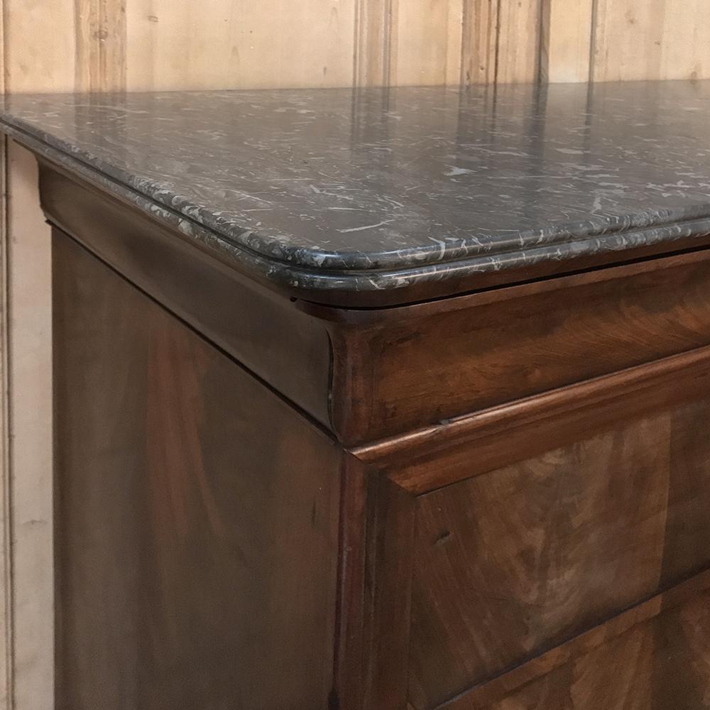 Mid-19th Century 19th Century French Louis Philippe Marble Top Commode