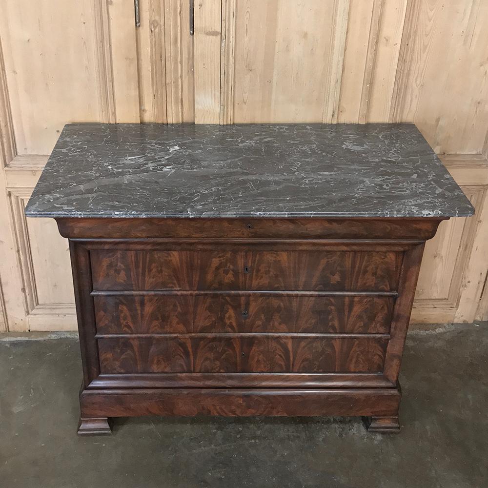 19th Century French Louis Philippe Marble-Top Commode 3